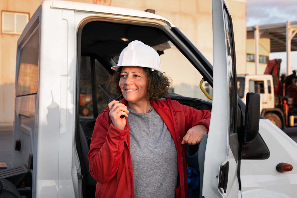 Utilitaire d'un artisan en déplacement pour une intervention chez un client